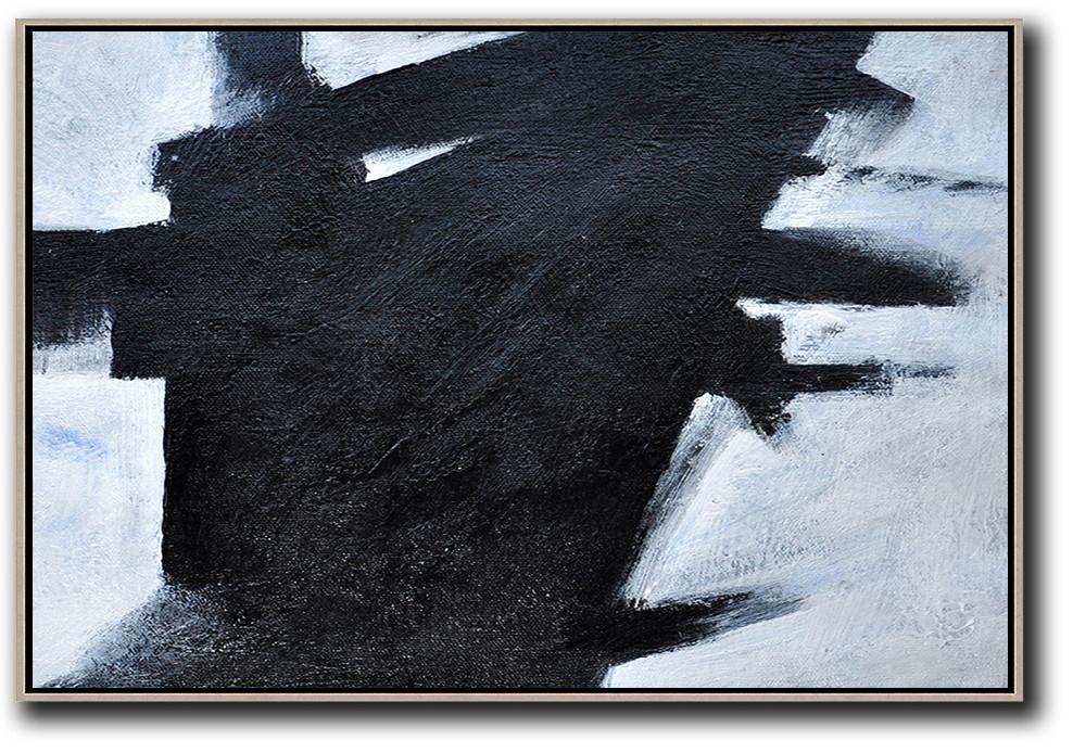 Hand-Painted Oversized Horizontal Minimal Art On Canvas - Custom Oil Painting Study Huge